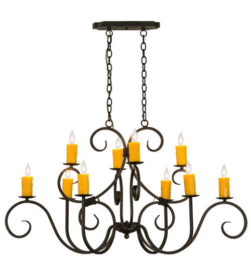 48"L Clifton 10 Lt Oblong Chandelier