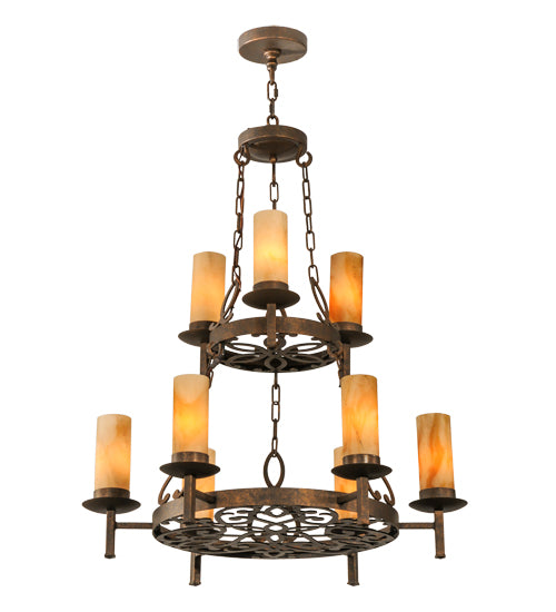 31" Wide Newcastle 9 Lt Two Tier Chandelier