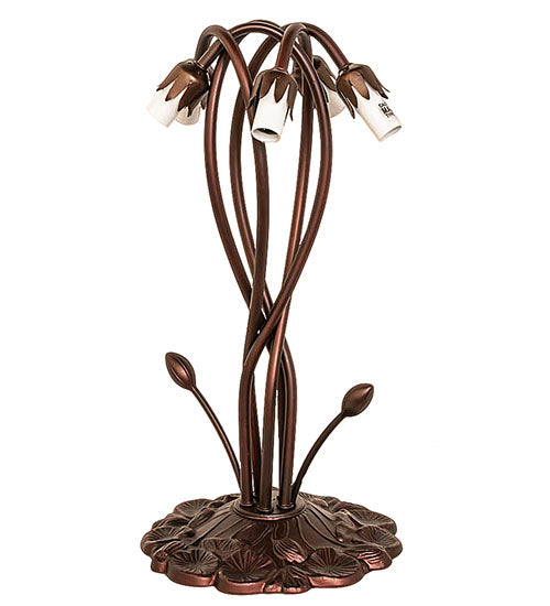 17" High Amber/Purple Pond Lily 5 Lt Table Lamp