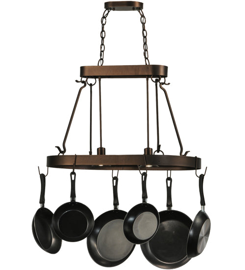 32" Long Harmony 2 Light Pot Rack