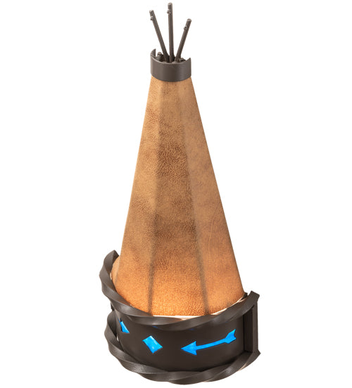 8" Wide Teepee Regalia Wall Sconce