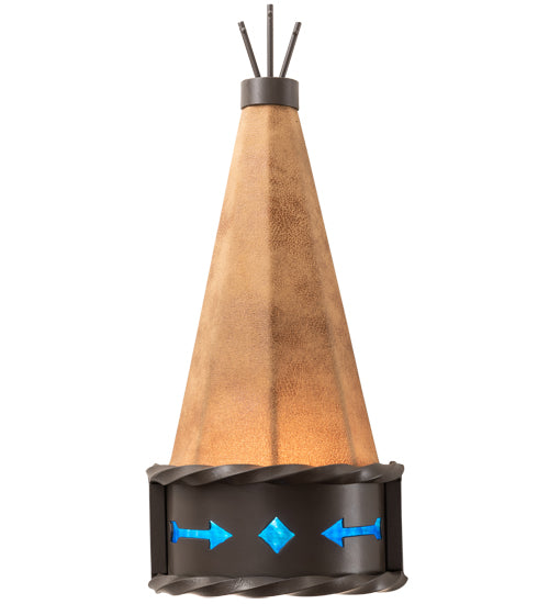 8" Wide Teepee Regalia Wall Sconce