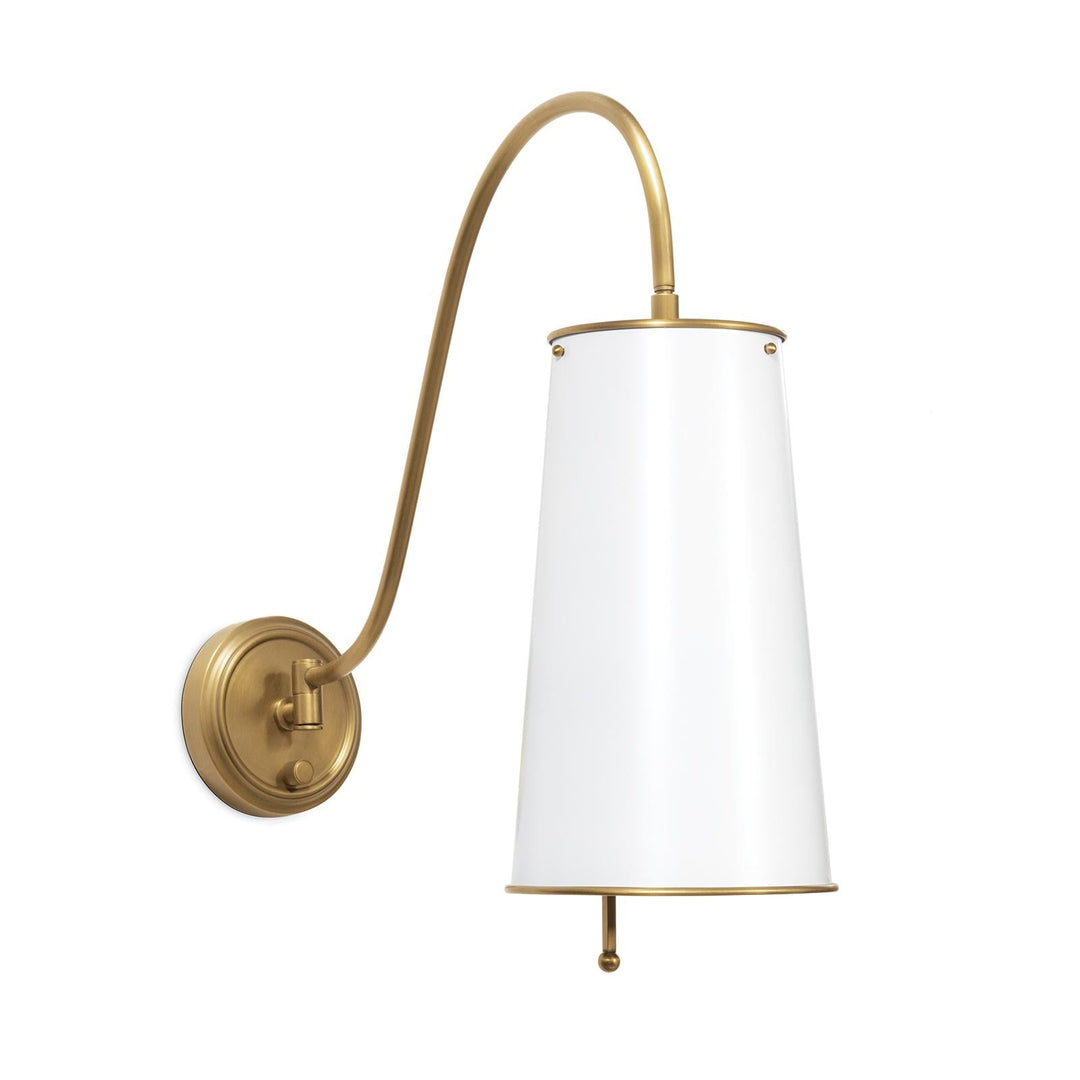 Hattie Sconce (White and Natural Brass)