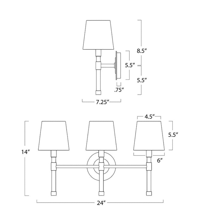 Auburn Sconce Triple