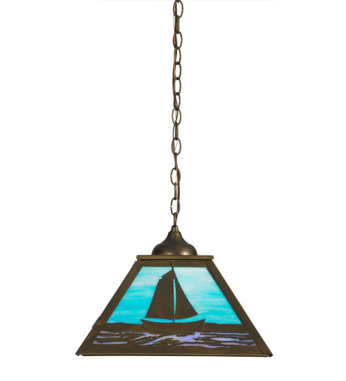 16" Square Sailboat Pendant