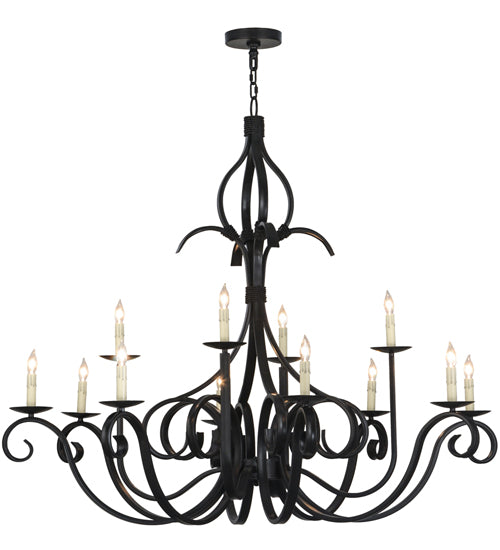 54"W Cypress 12 Lt Chandelier