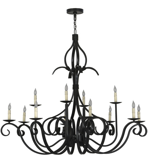 54"W Cypress 12 Lt Chandelier