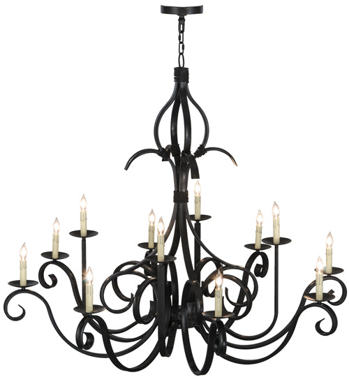 54"W Cypress 12 Lt Chandelier