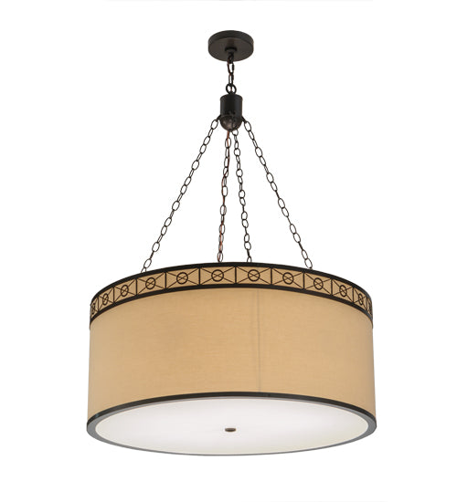 36"W Cilindro Circle X Textrene Pendant