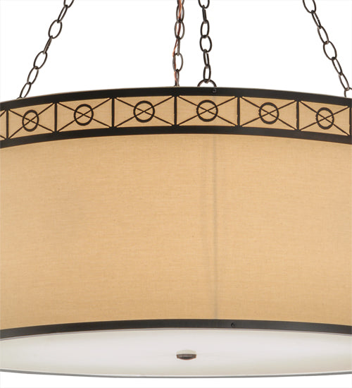 36"W Cilindro Circle X Textrene Pendant