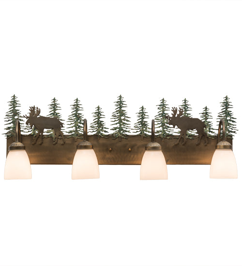 35"W Wandering Moose 4 Lt Vanity Light