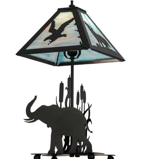 22"H Wildlife On The Loose W/Lighted Base Table Lamp