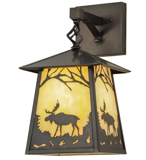 8"W Stillwater Moose At Dawn Hanging Wall Sconce