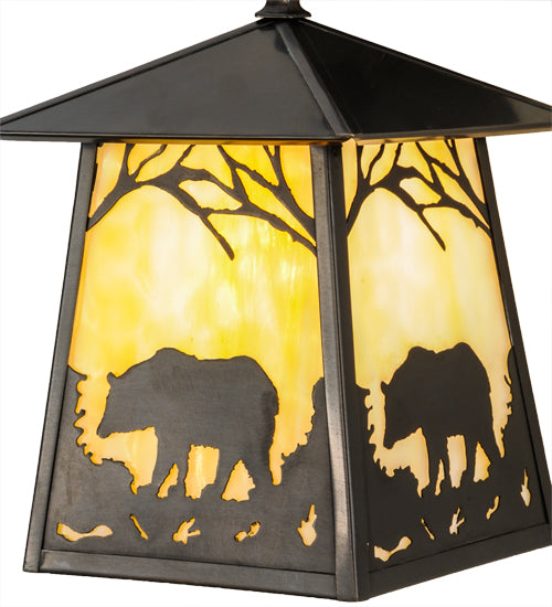 8"W Stillwater Bear At Dawn Hanging Wall Sconce