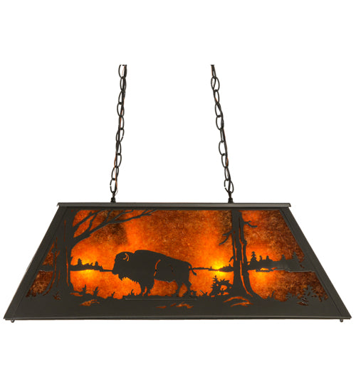 33"L Buffalo At Lake Oblong Pendant