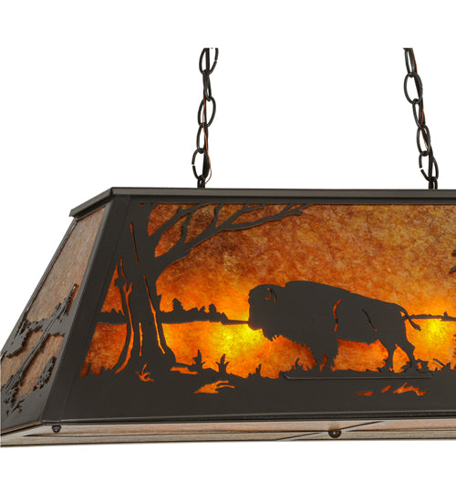 33"L Buffalo At Lake Oblong Pendant