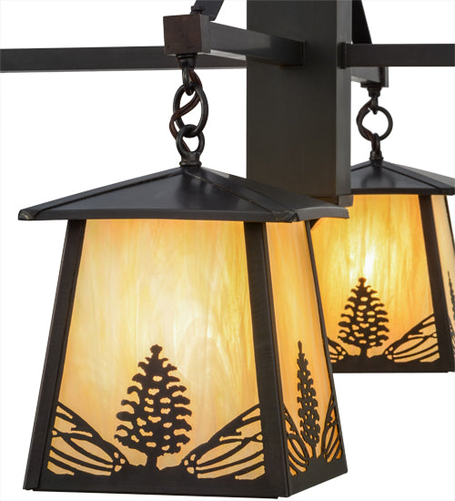 38"W Mountain Pine 4 Lt Chandelier