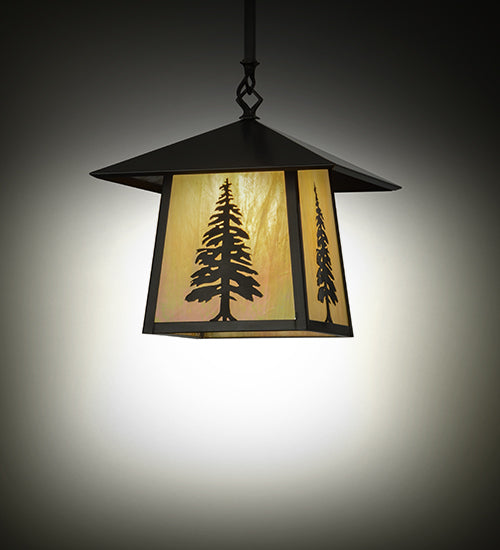 12"Sq Stillwater Tall Pine Pendant