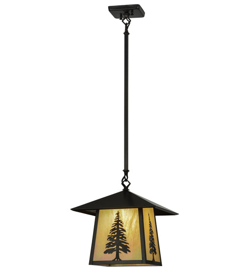 12"Sq Stillwater Tall Pine Pendant