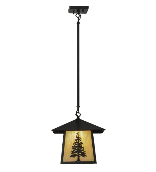 12"Sq Stillwater Tall Pine Pendant