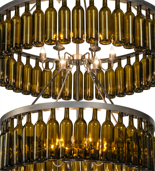 46"W Tuscan Vineyard Estate 80 Wine Bottle Two Tier Chandelier