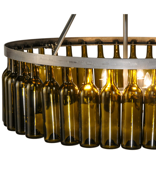 46"W Tuscan Vineyard Estate 80 Wine Bottle Two Tier Chandelier