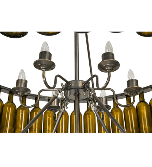 46"W Tuscan Vineyard Estate 80 Wine Bottle Two Tier Chandelier