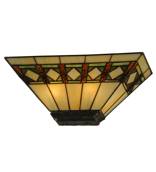 16"W Diamond Band Mission Wall Sconce