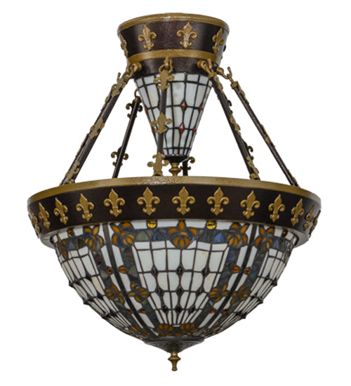 19"W Fleur-De-Lis Semi-Flushmount