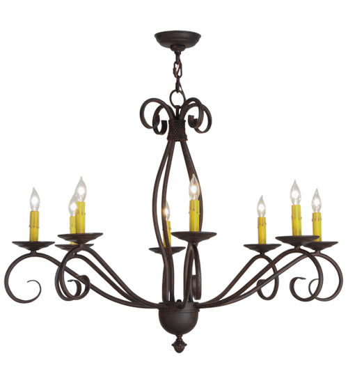 36"W Sienna 8 Lt Chandelier