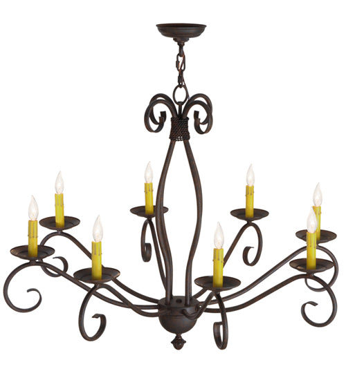 36"W Sienna 8 Lt Chandelier