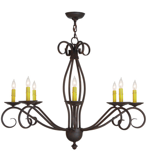 36"W Sienna 8 Lt Chandelier