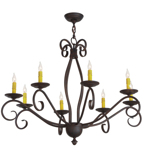 36"W Sienna 8 Lt Chandelier