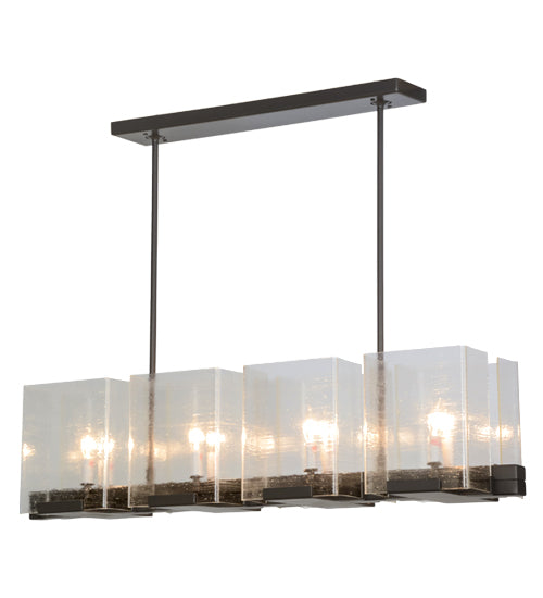 41"L Ice Cube 8 Lt Oblong Chandelier