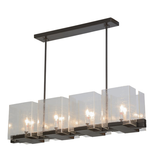 41"L Ice Cube 8 Lt Oblong Chandelier