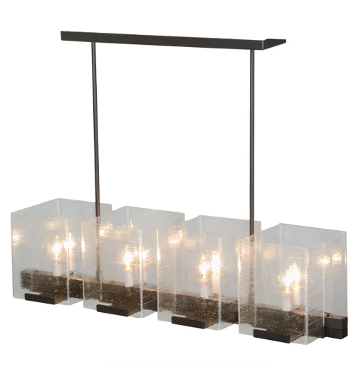 41"L Ice Cube 8 Lt Oblong Chandelier