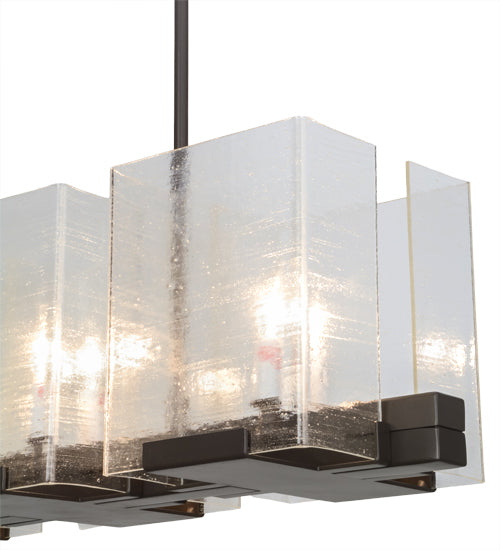 41"L Ice Cube 8 Lt Oblong Chandelier