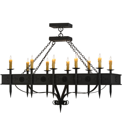 66"L Calandra 10 Lt Oblong Chandelier