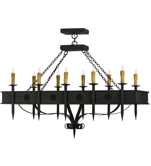 66"L Calandra 10 Lt Oblong Chandelier