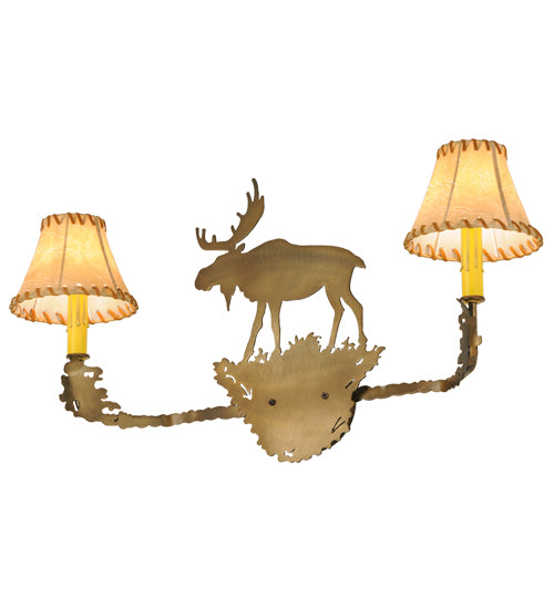 27" Wide Lone Moose 2 Light Wall Sconce