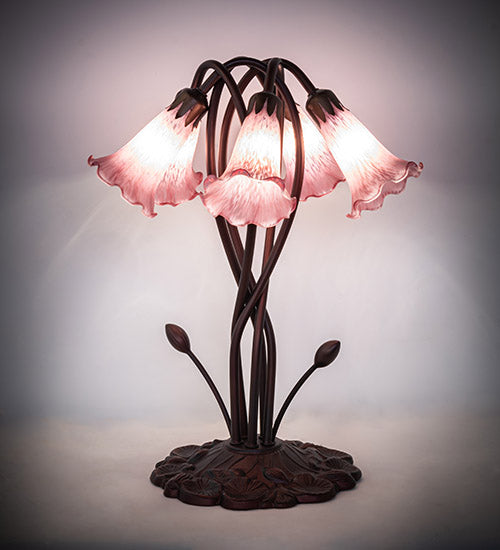 17" High Lavender Pond Lily 5 Light Accent Lamp