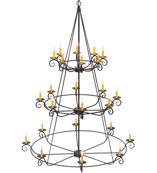 60"W Estrella 24 Lt Three Tier Chandelier