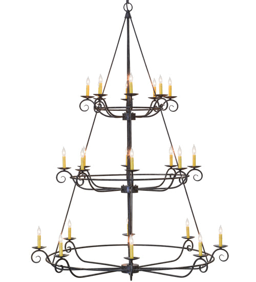 60"W Estrella 24 Lt Three Tier Chandelier