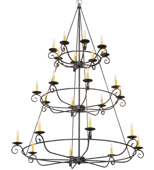 60"W Estrella 24 Lt Three Tier Chandelier