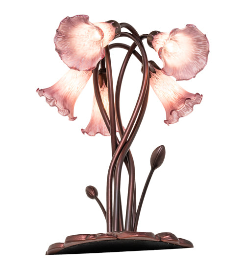 17" High Lavender Pond Lily 5 Light Accent Lamp