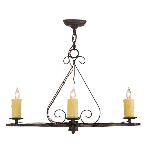 28" Long Elianna 4 Lt Oblong Chandelier