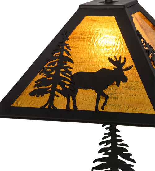 21" High Lone Moose W/Lighted Base Table Lamp