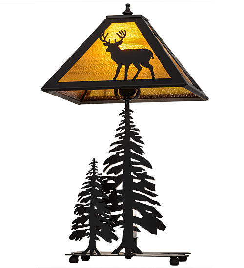 21" High Placid Deer W/Lighted Base Table Lamp