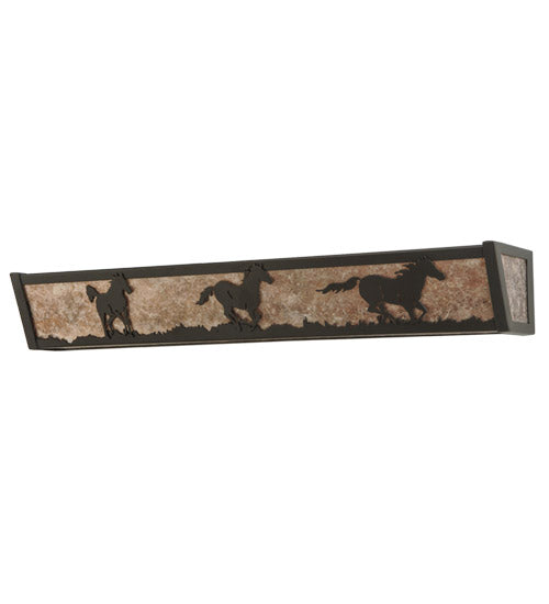 30" Wide Running Horses Vanity Light