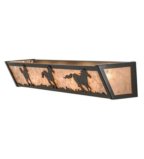 30" Wide Running Horses Vanity Light